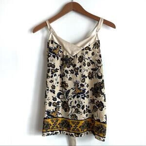 Intimately Free People Solstice Cami satin floral print tank top sz XS cream